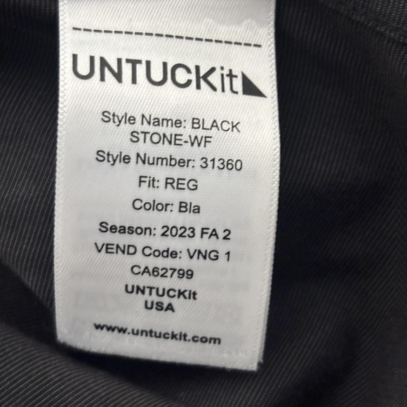 UNTUCKit Dress Shirt Mens 2XL Black Stone Wrinkle-Free Regular Fit Button Down - Picture 5 of 15